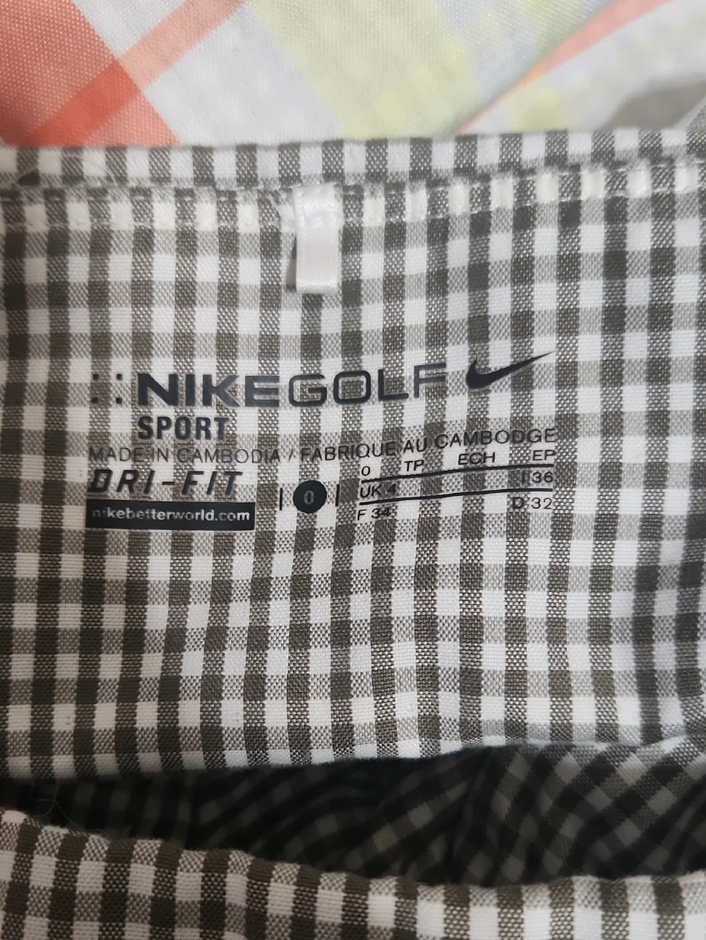 Nike Sport Womens Golf Dri Fit Plaid Golf Skirt Size 0
